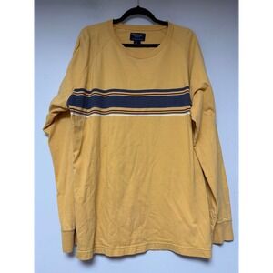 American Eagle Outfitters Mens XL Yellow Long Sleeve Striped T-Shirt Cotton